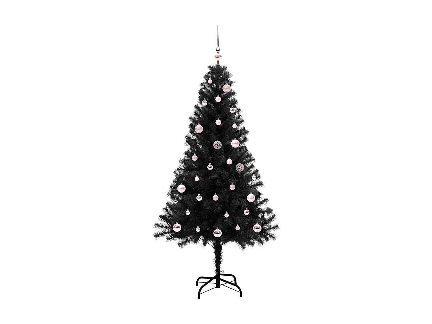 Sapin de Noël avec 150 LED avec support Noir 150 cm PVC