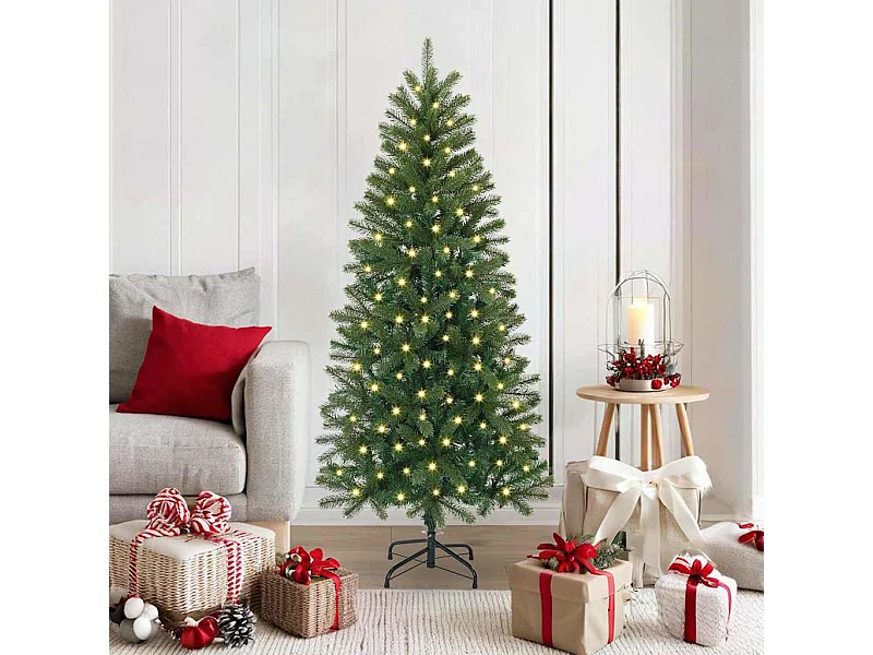 Albero di Natale artificiale con 150 LED Verde 150 cm PE e PVC