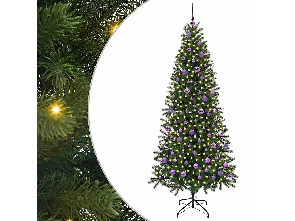 Sapin de Noël artificiel avec 300 LED Vert 210 cm PE et PVC