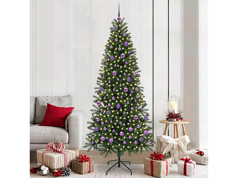 Albero di Natale artificiale con 300 LED Verde 210 cm PE e PVC
