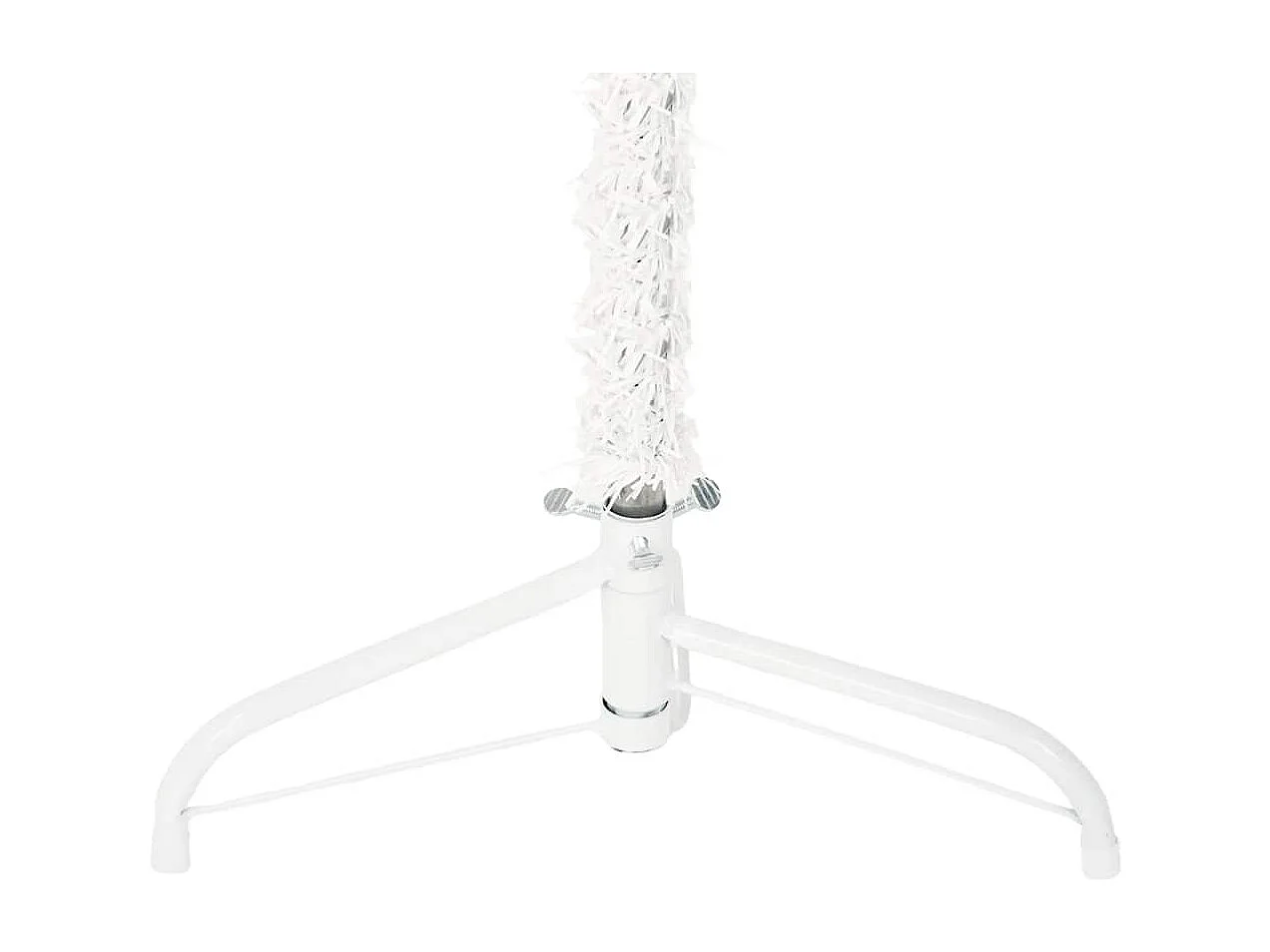 Albero di Natale artificiale mezzo sottile con supporto bianco 210 cm