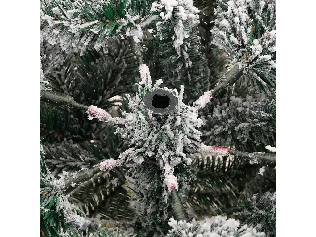 Kunstkerstboom met scharnieren en sneeuwvlokken 150 cm