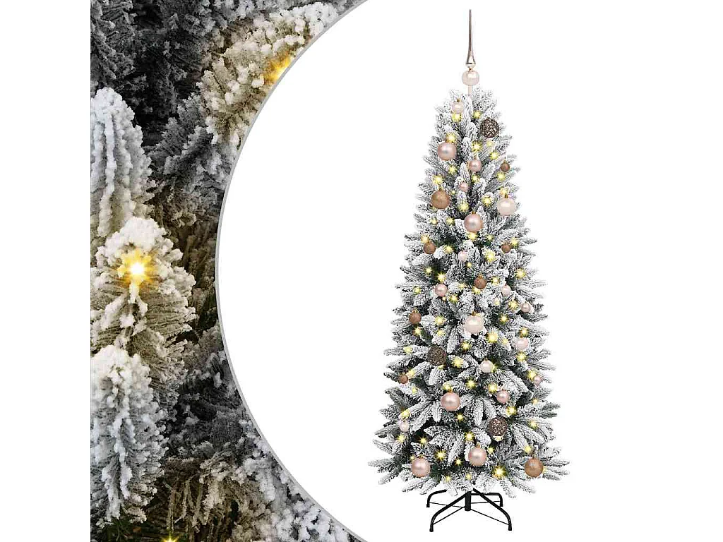 Albero di Natale artificiale con 150 LED Bianco 63 x 63 x 150 cm