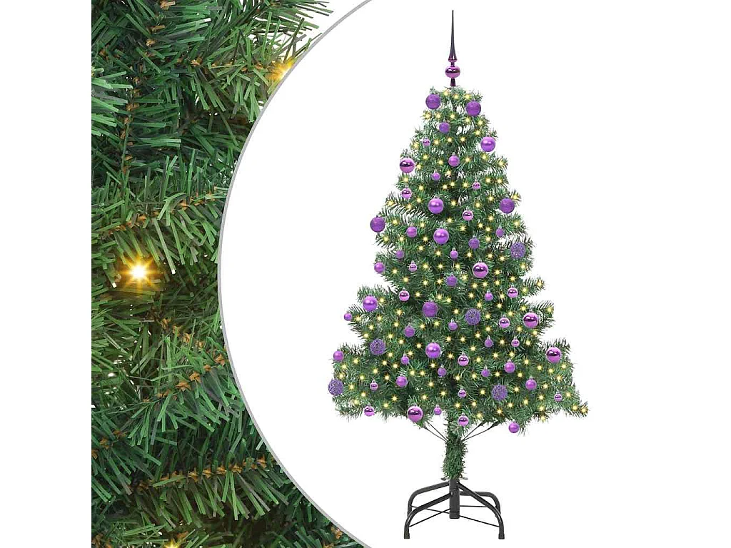Albero di Natale con 300 LED con supporto Verde 180 cm PVC