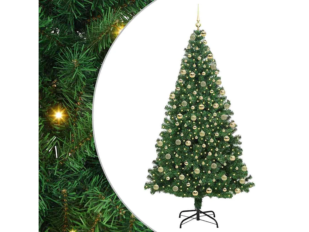 Albero di Natale artificiale verde 180 cm PVC, acciaio e plastica