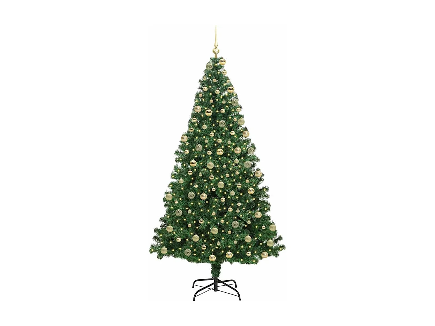 Albero di Natale artificiale verde 180 cm PVC, acciaio e plastica