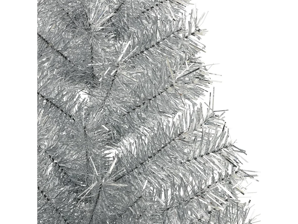 Mezzo albero di Natale artificiale con supporto argentato 180 cm PET