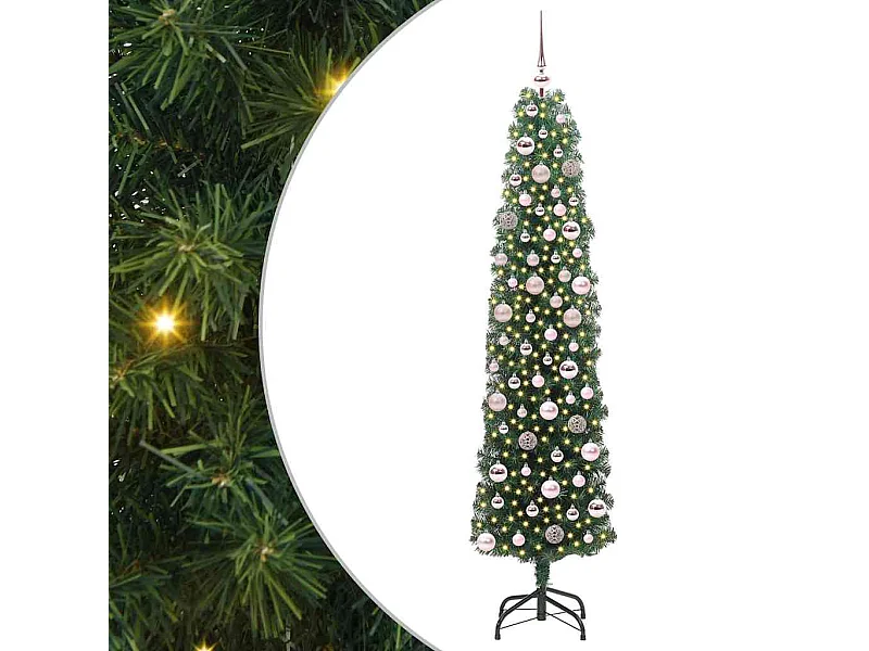 Albero di Natale artificiale Verde 180 cm PVC e acciaio e plastica