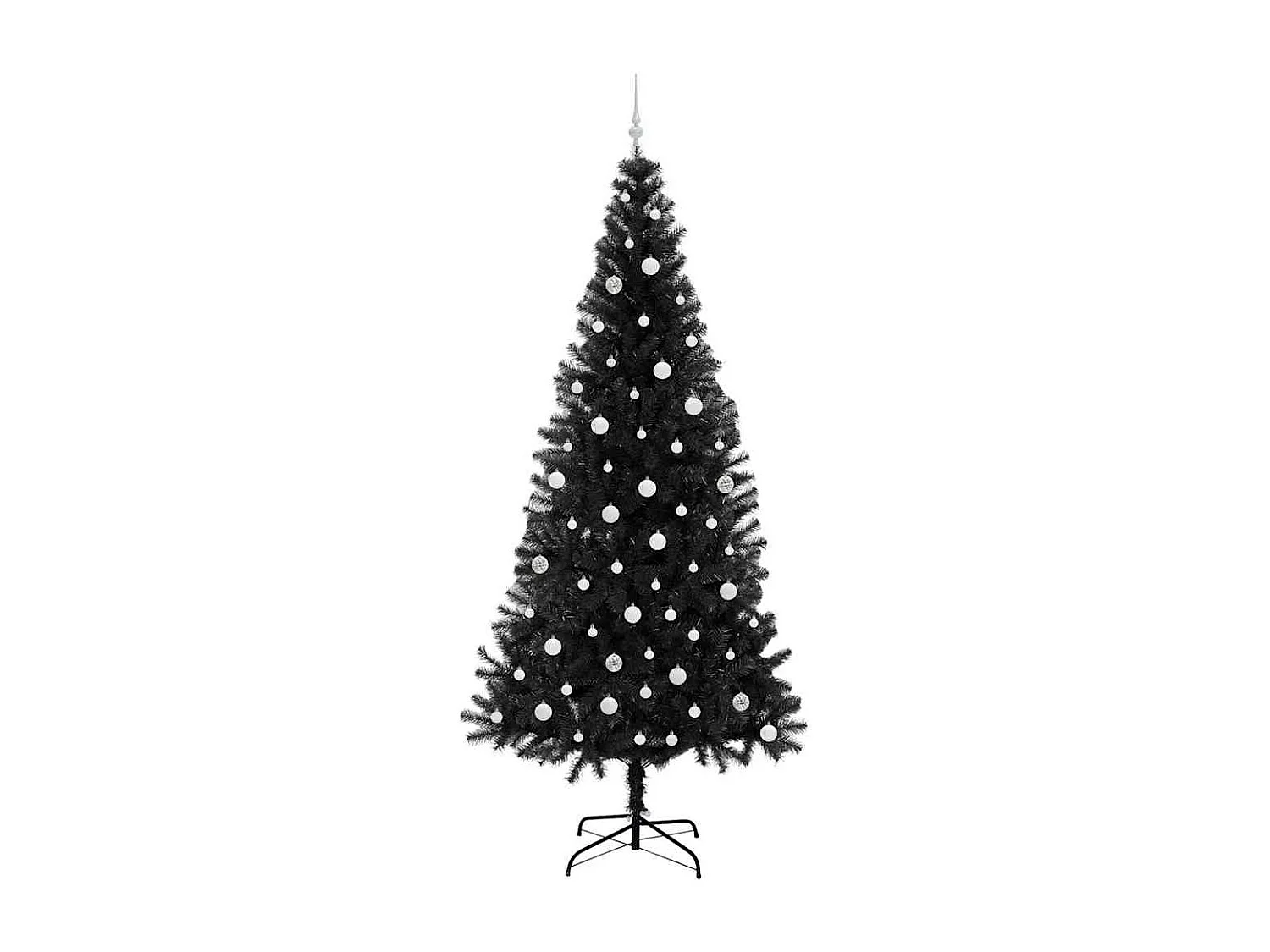 Sapin de Noël avec 300 LED avec support Noir 240 cm PVC