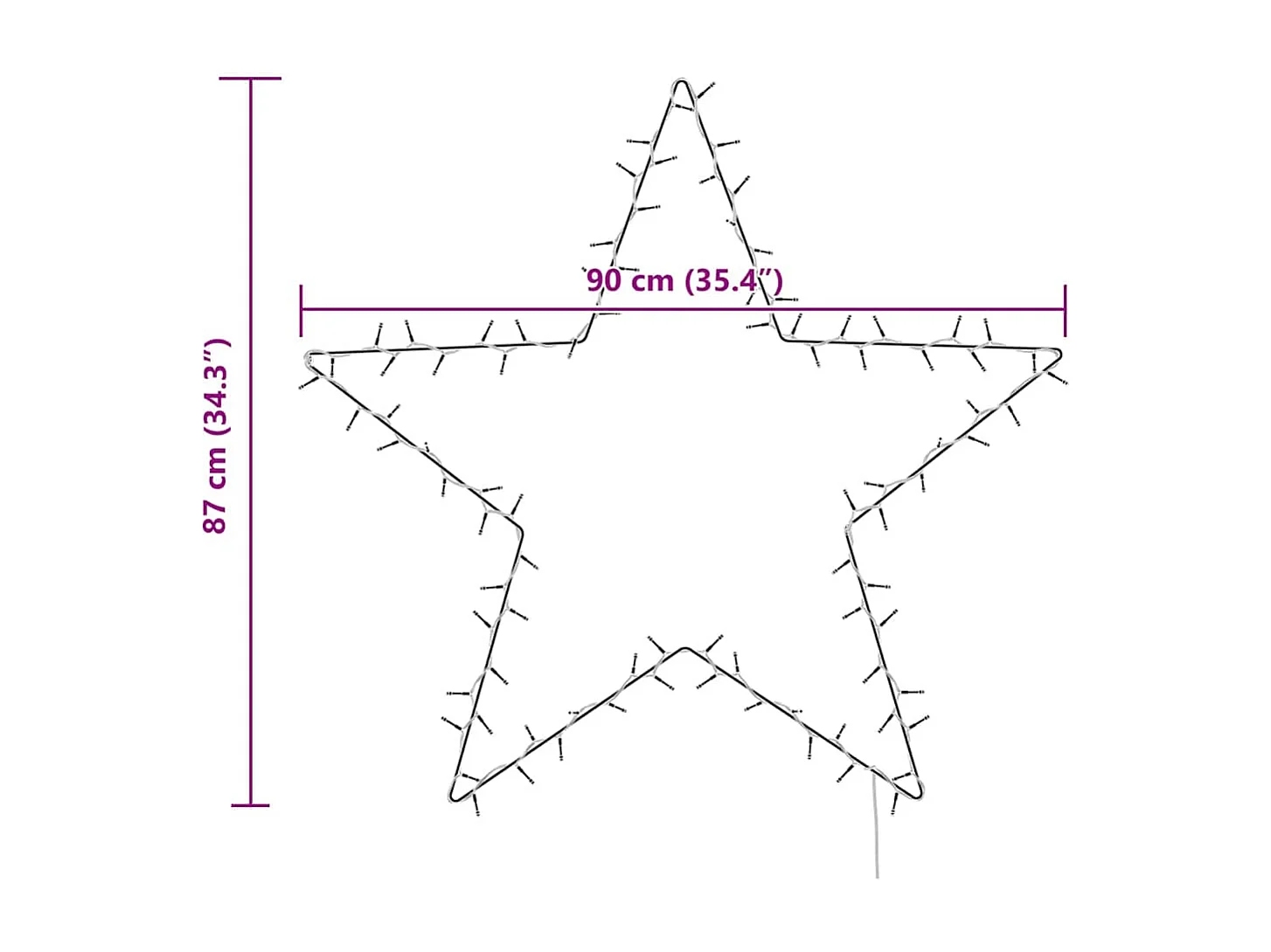 115 LED warmwitte stersilhouet kerstverlichting