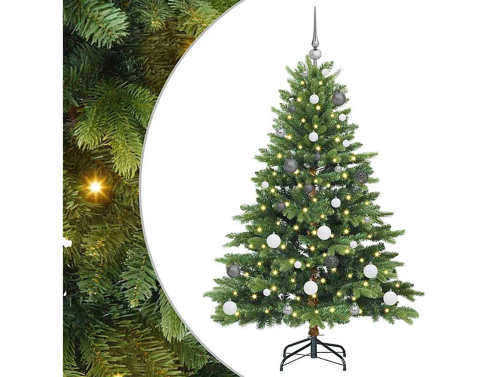 Sapin de Noël artificiel avec 150 LED Vert 150 cm PE et PVC
