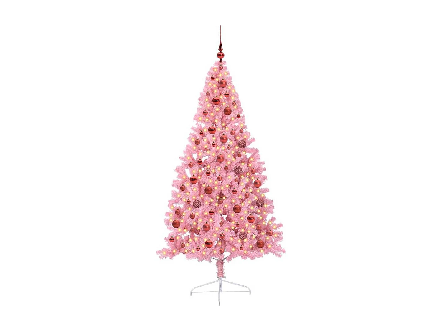 Sapin de Noël artificiel pré-éclairé Rose 180 cm PVC