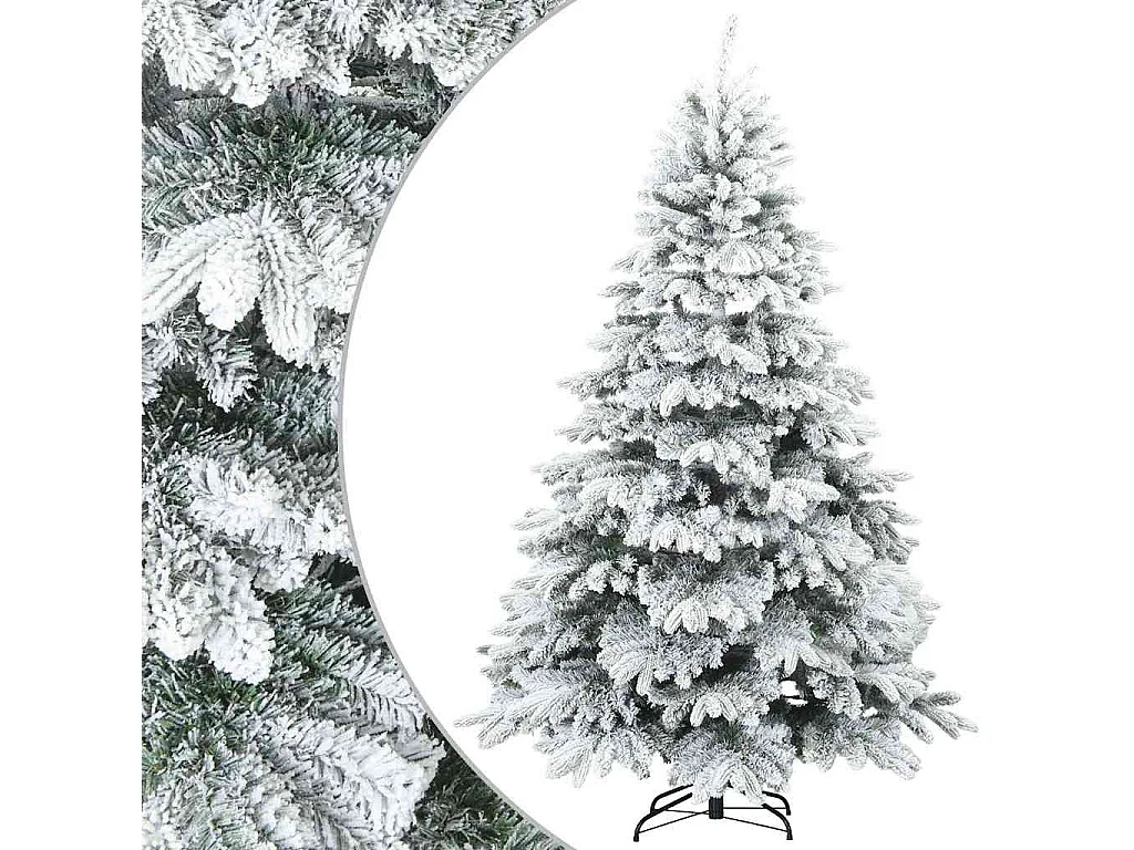 Albero di Natale artificiale con rami flessibili, soffice di neve