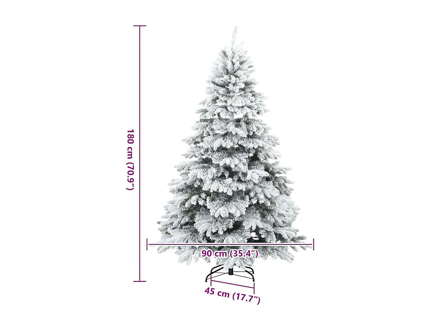 Albero di Natale artificiale con rami flessibili, soffice di neve