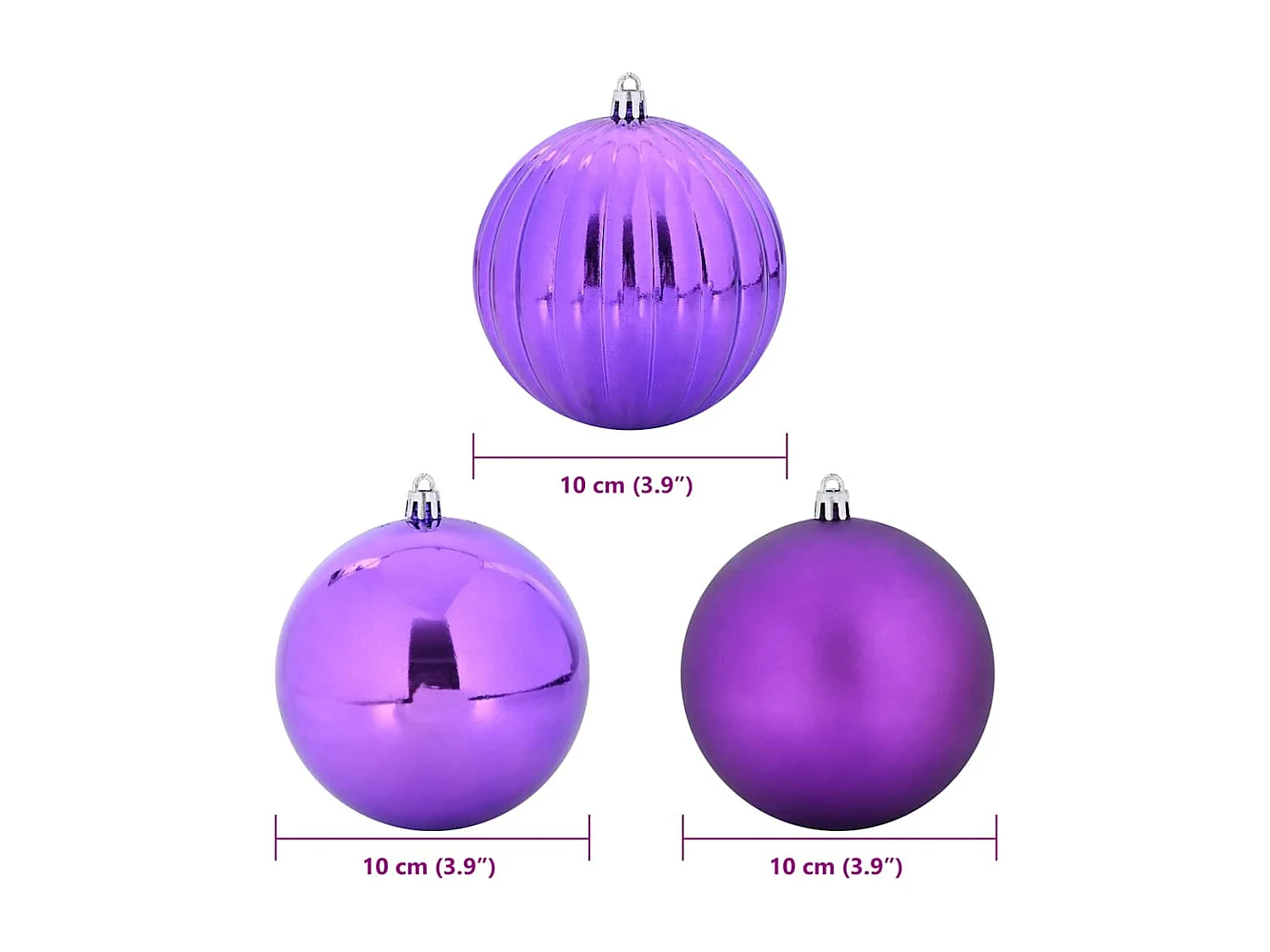 Ensemble de Boules de Noël 15 pcs Lilas