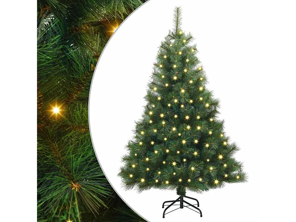Künstlicher Weihnachtsbaum mit 150 LEDs Grün 150 cm PE und PVC