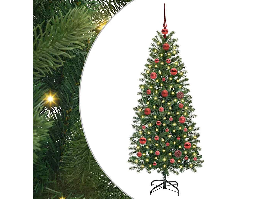 Albero di Natale artificiale con 150 LED Verde 150 cm PE e PVC