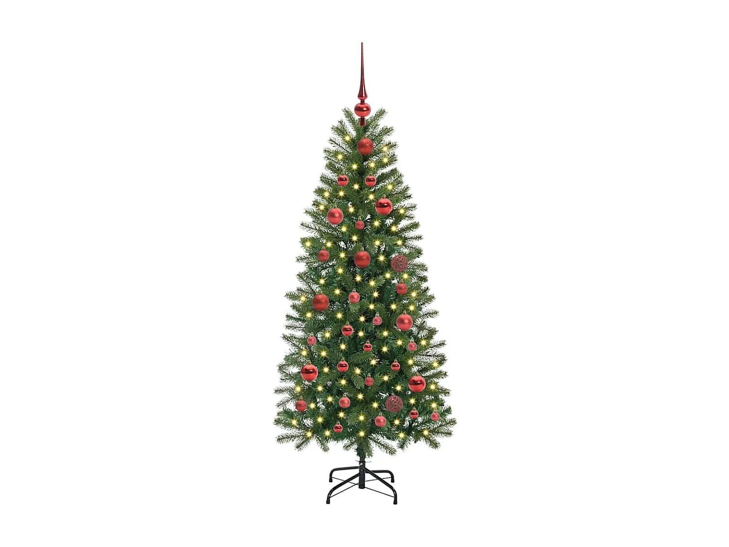Albero di Natale artificiale con 150 LED Verde 150 cm PE e PVC