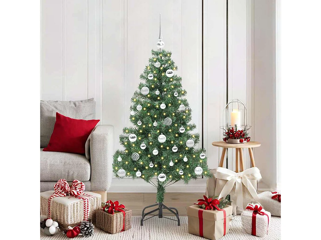 Albero di Natale con 150 LED con supporto Verde 150 cm PVC