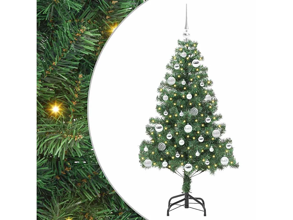 Albero di Natale con 150 LED con supporto Verde 150 cm PVC