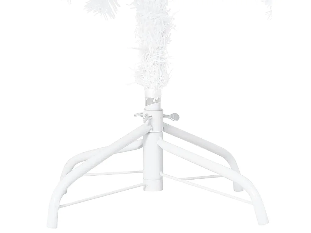 Arbre de Noël artificiel pré-éclairé et boules blanc 120 cm PVC