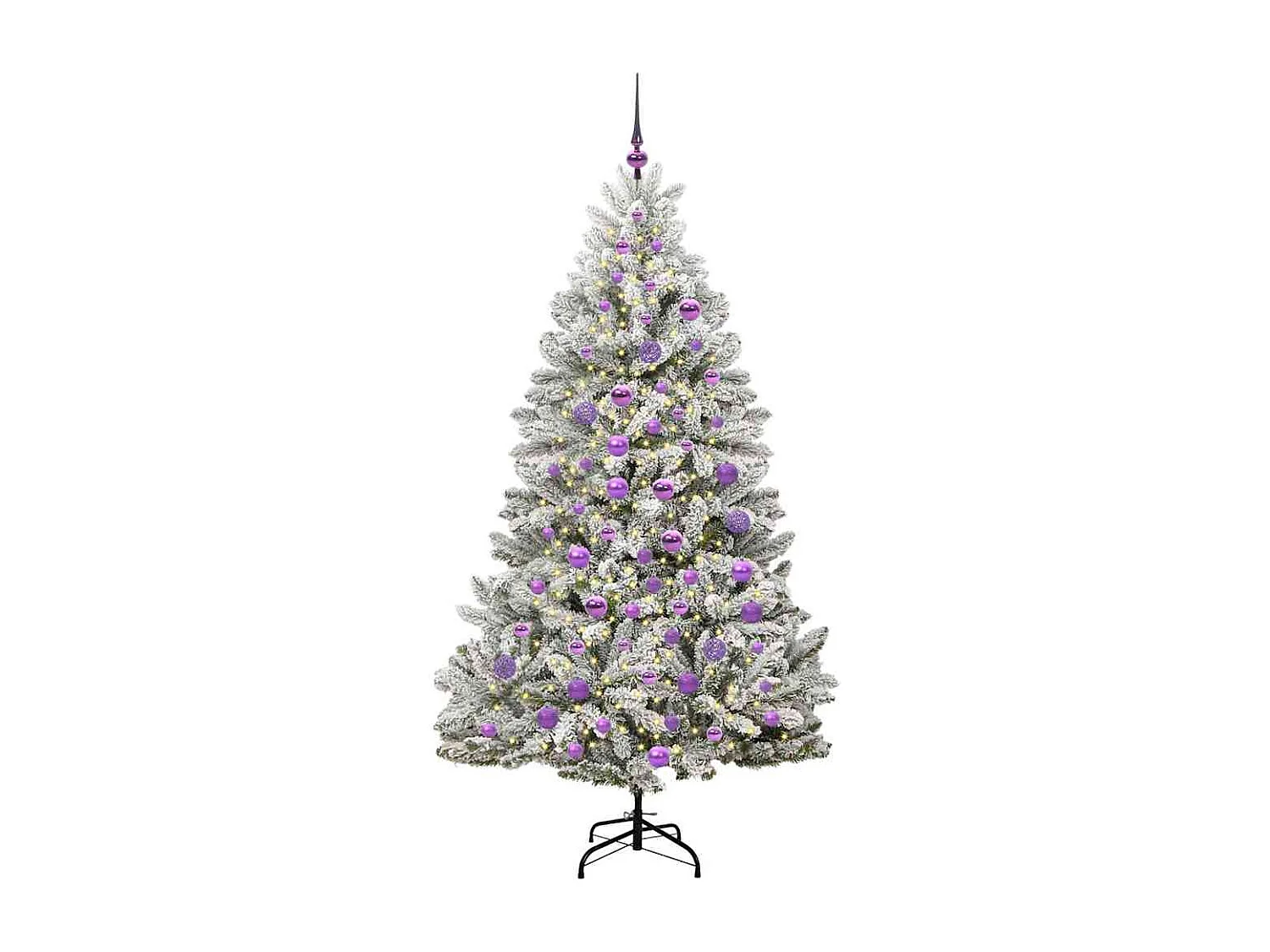 Künstlicher Weihnachtsbaum Grün und Weiß 180 cm PVC und Metall