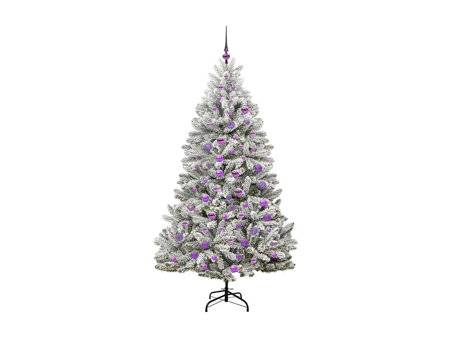 Künstlicher Weihnachtsbaum Grün und Weiß 180 cm PVC und Metall