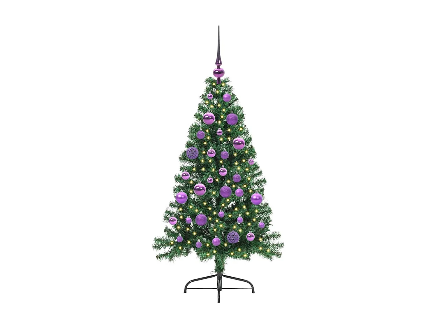 Voorverlichte kunstkerstboom groen 120cm PVC