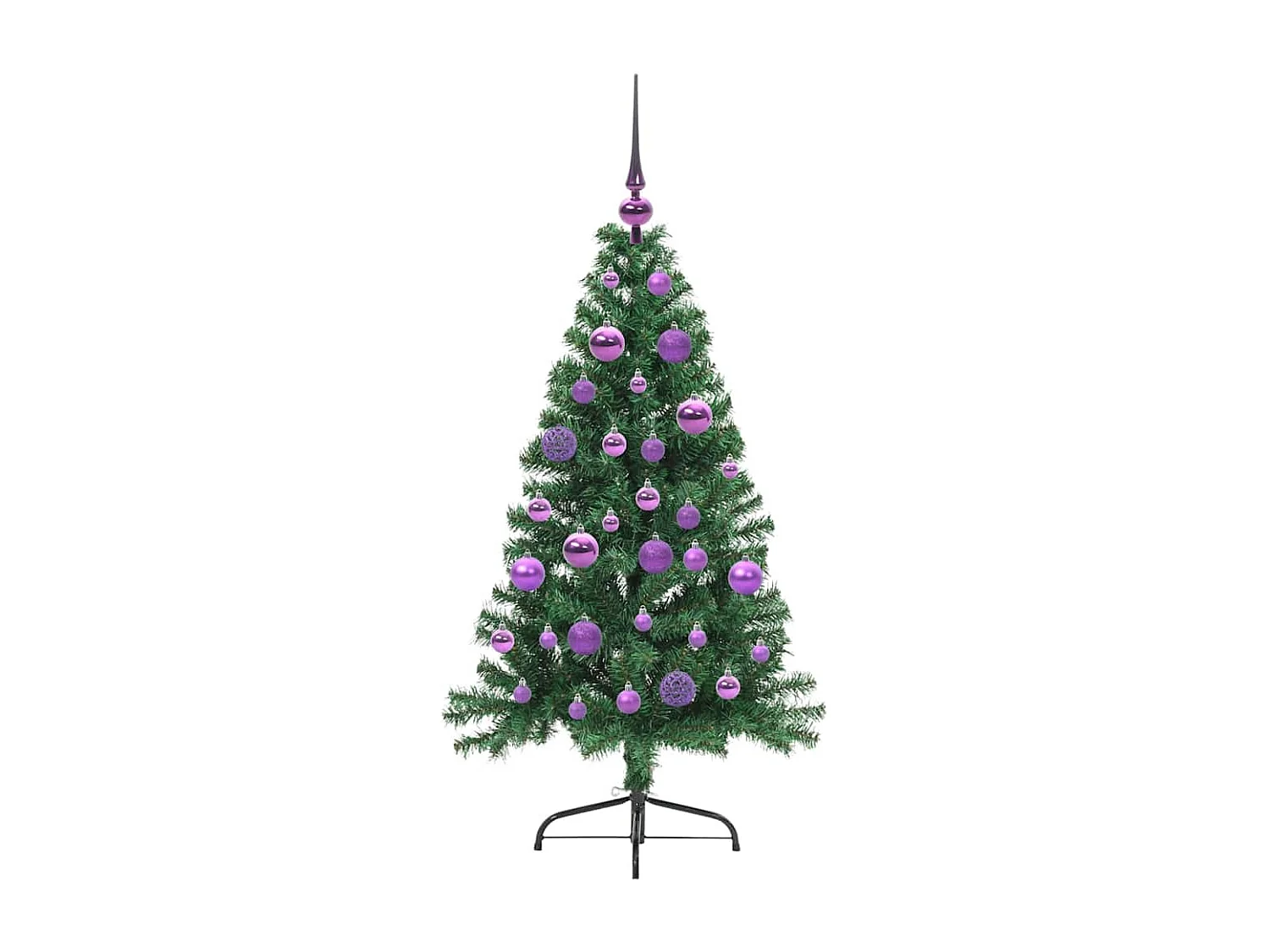 Voorverlichte kunstkerstboom groen 120cm PVC