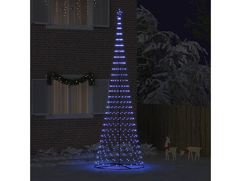 LED Weihnachtsbaum mit 550 LEDs Blau 160 x 160 x 500 cm Metall