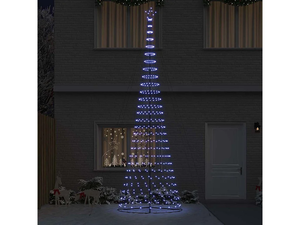 LED Weihnachtsbaum mit 550 LEDs Blau 160 x 160 x 500 cm Metall