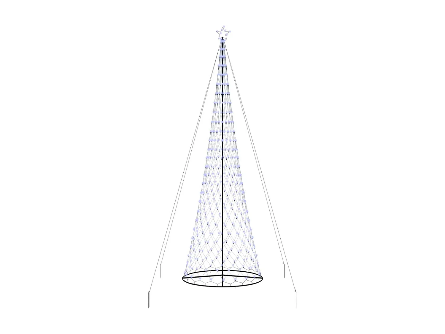 LED-kerstboom met 550 LED's Blauw 160 x 160 x 500 cm Metaal