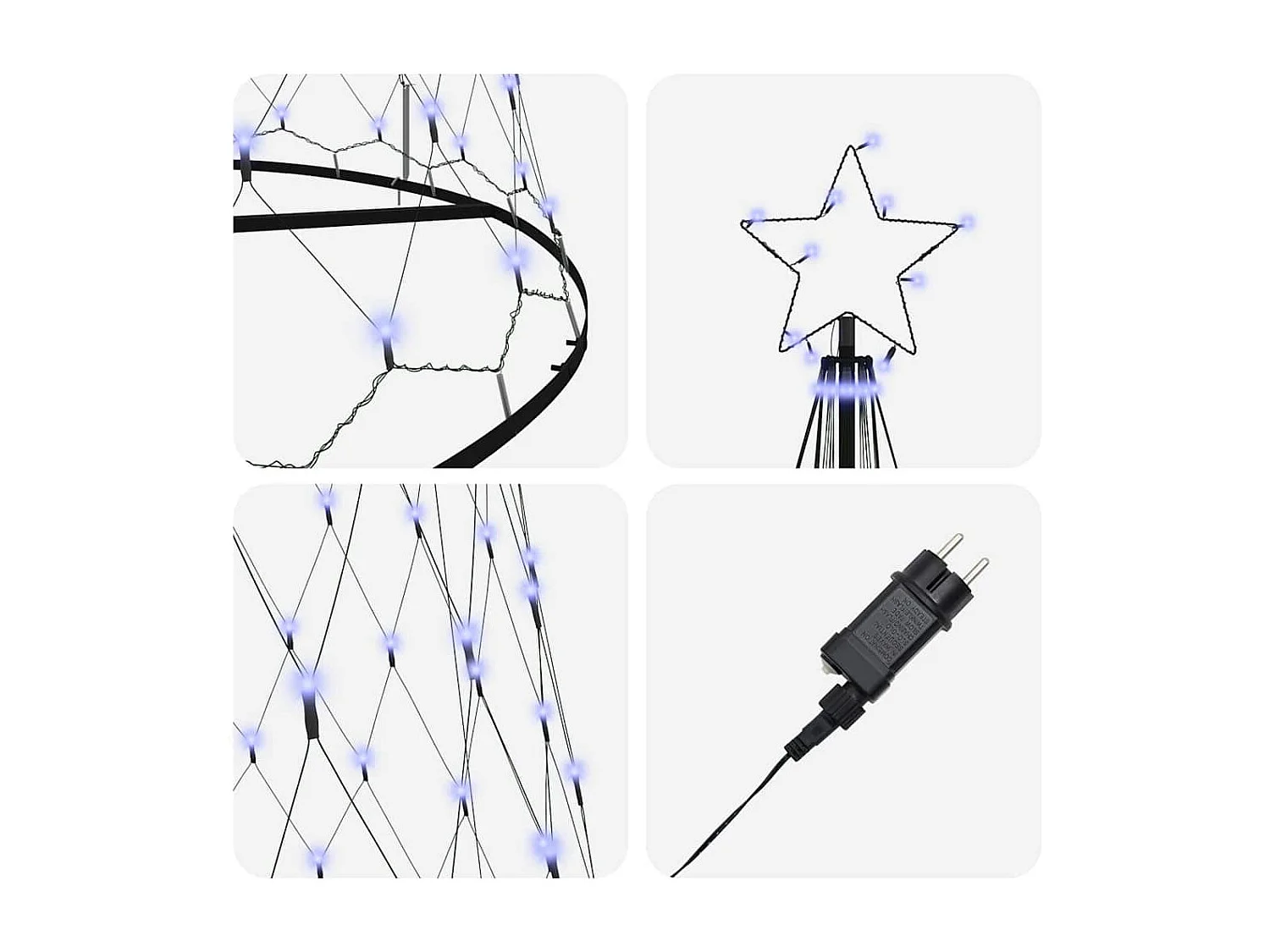 LED-kerstboom met 550 LED's Blauw 160 x 160 x 500 cm Metaal