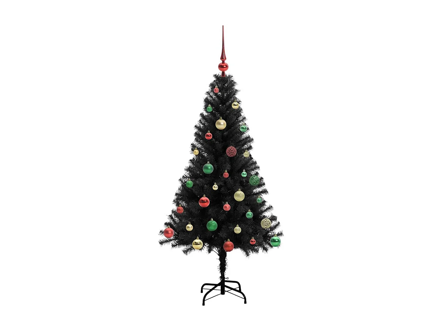 Albero di Natale con 150 LED con supporto Nero 150 cm PVC