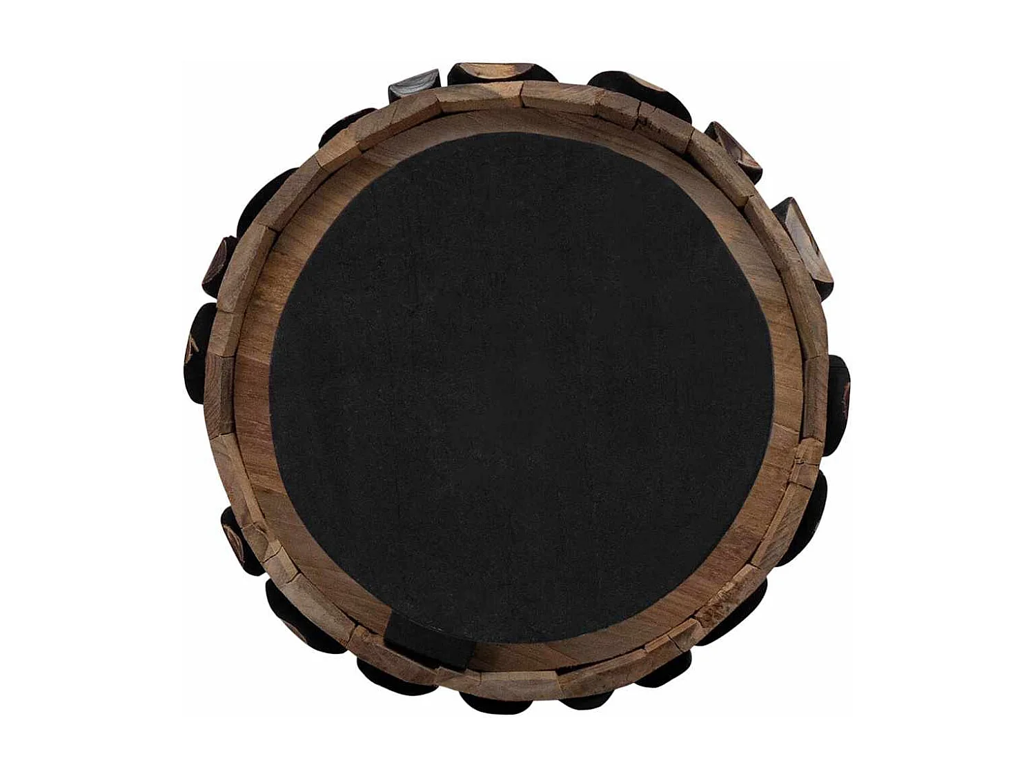 Albero di Natale con supporto marrone 120 cm in legno massello di teak