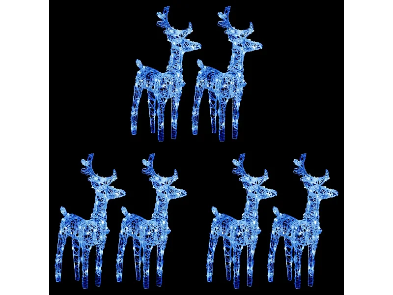 Weihnachtsrentier 6 Stk. 240 LED Blau Acryl