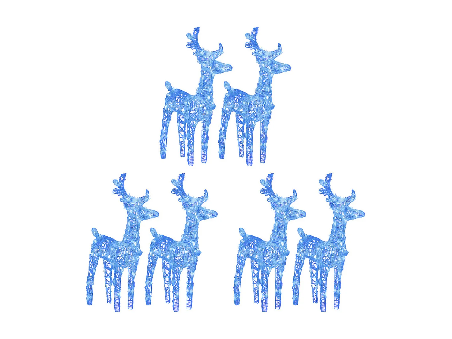 Renne di Natale 6 pezzi 240 LED blu acrilico