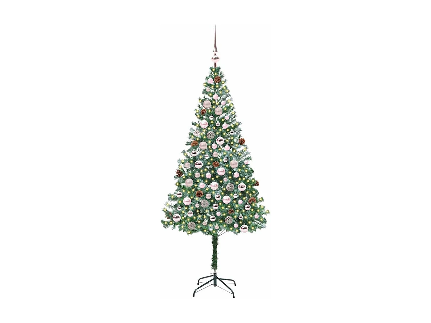 Albero di Natale artificiale con 300 LED Verde 180 cm PVC e Acciaio