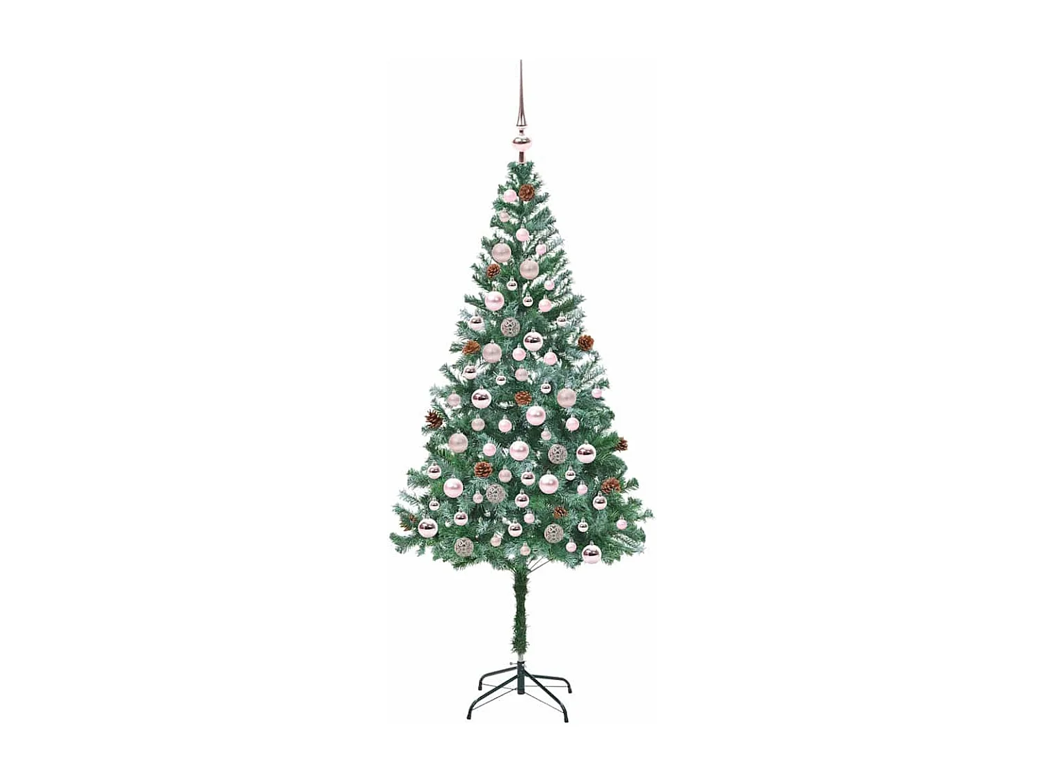 Albero di Natale artificiale con 300 LED Verde 180 cm PVC e Acciaio