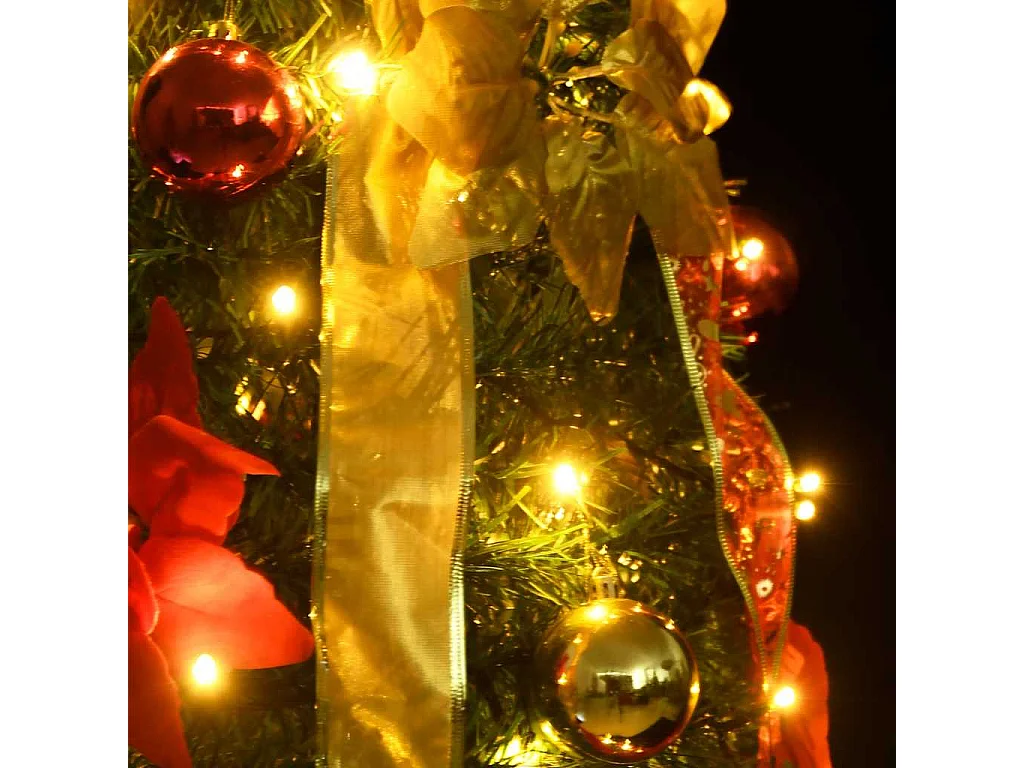 Sapin de Noël artificiel escamotable 50 LED vert 120 cm