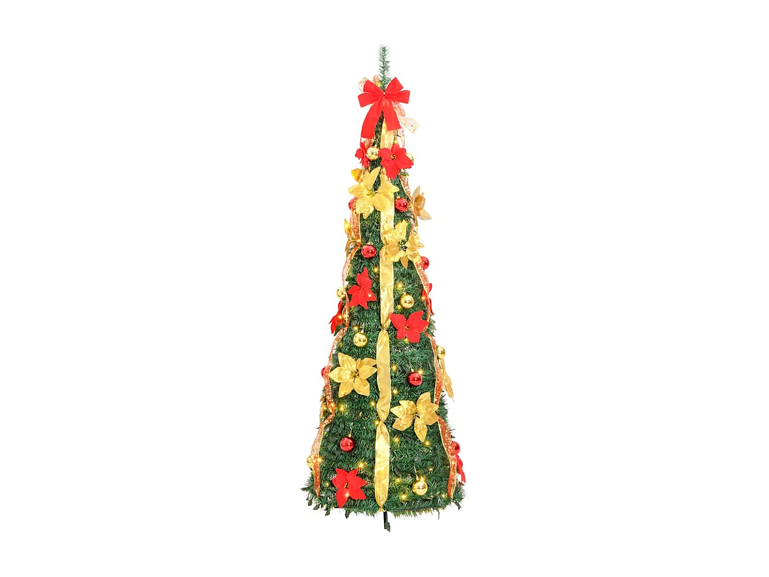 Sapin de Noël artificiel escamotable 50 LED vert 120 cm