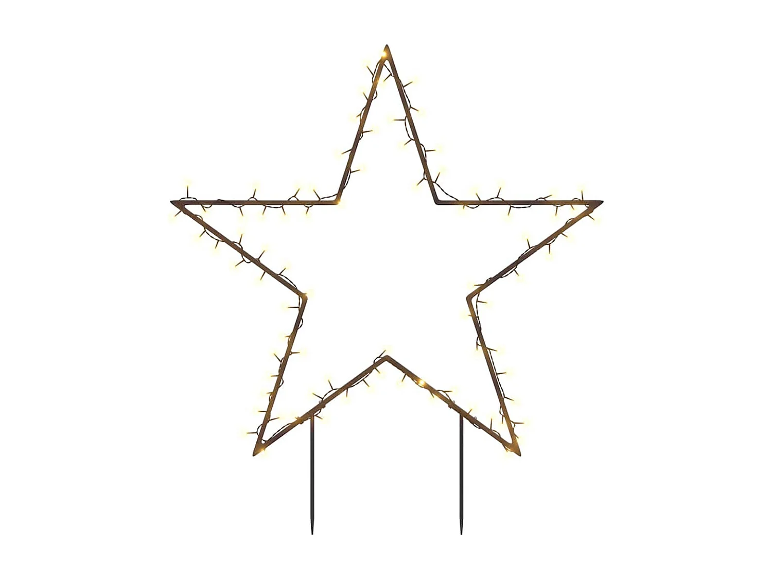 Décoration lumineuse étoile de Noël avec piquets 80 LED 60 cm