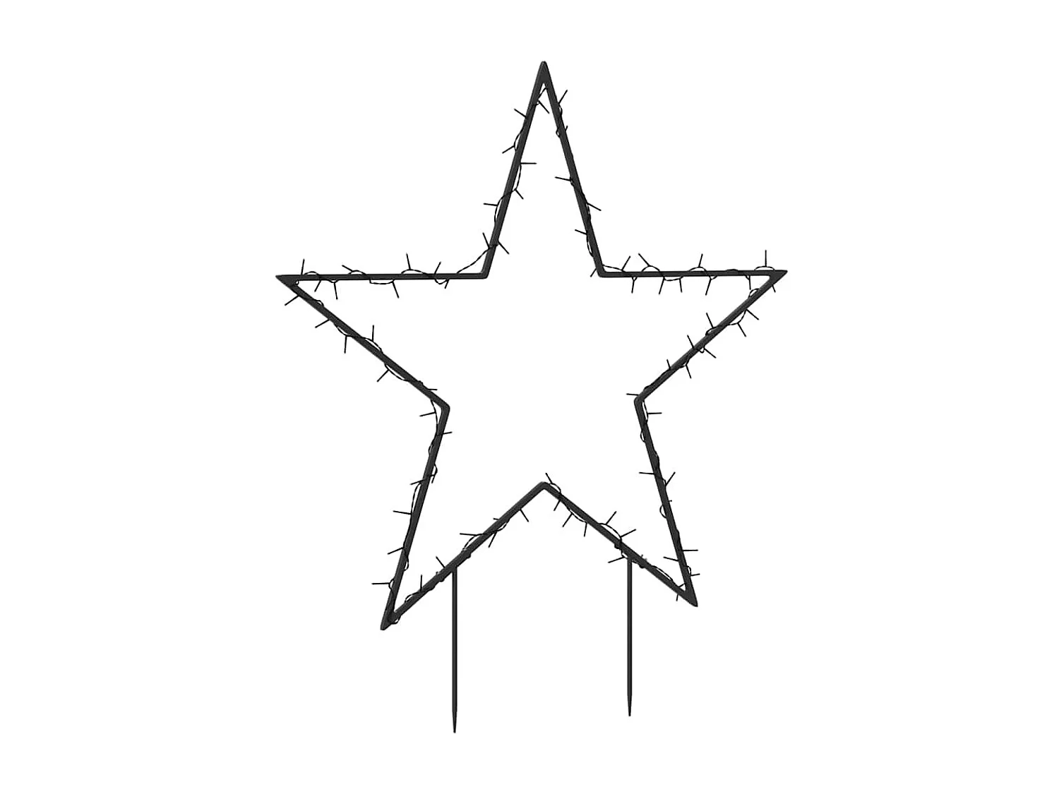 Décoration lumineuse étoile de Noël avec piquets 80 LED 60 cm