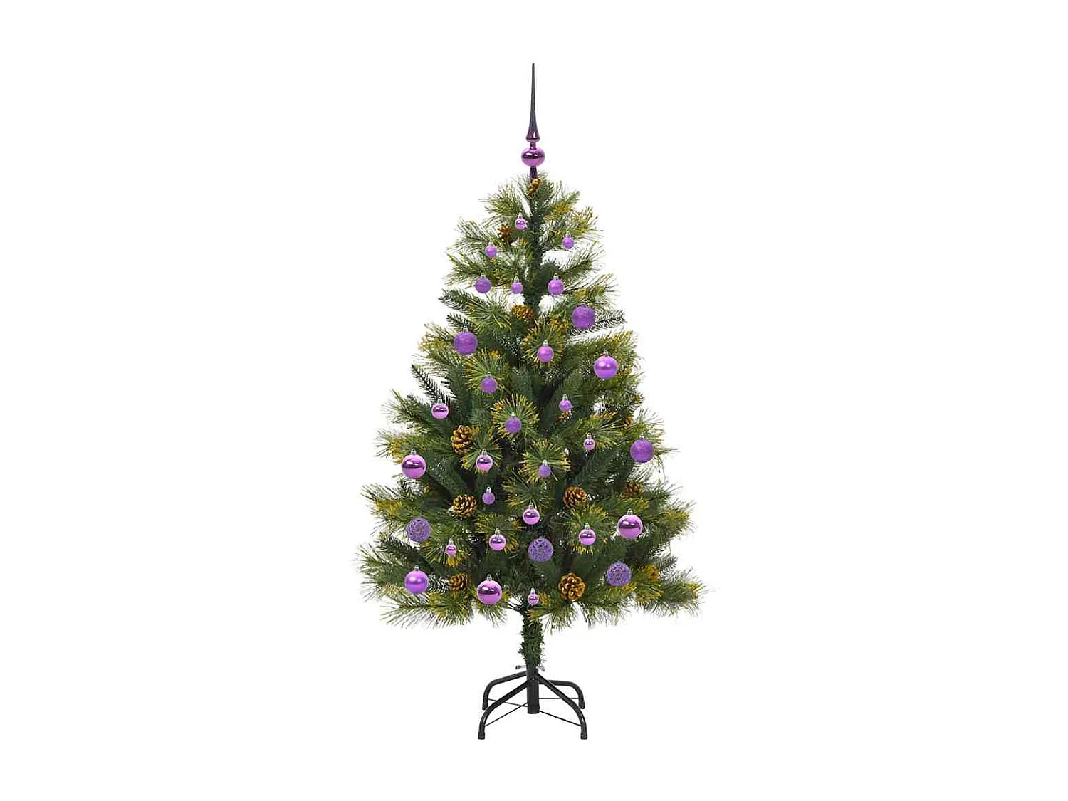 Kunstkerstboom met buigzame takken en kegels 150 cm