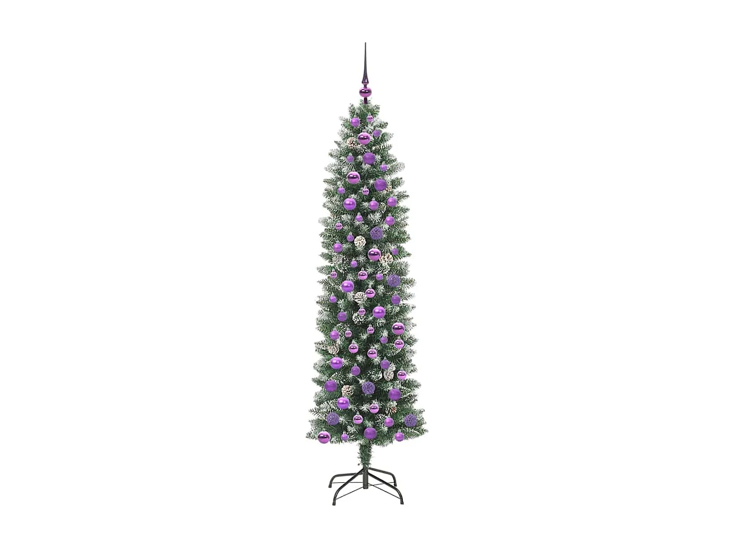 Schlanker künstlicher Weihnachtsbaum mit 300 LEDs Grün und Weiß 180 cm