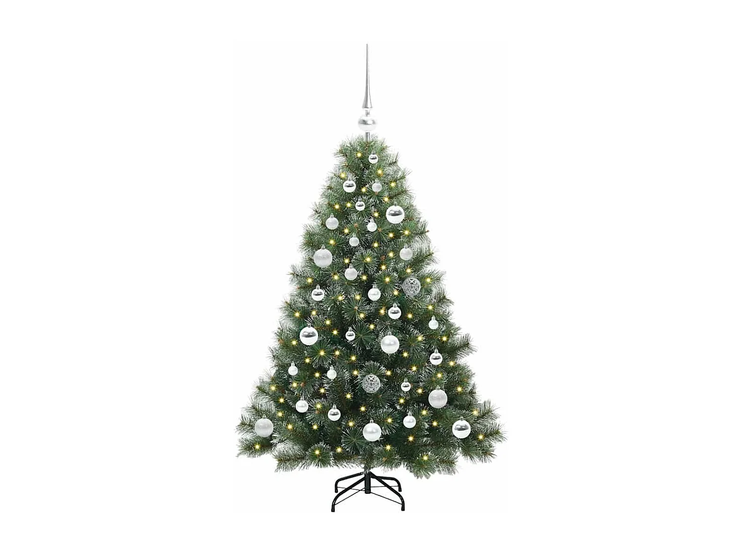 Sapin de Noël artificiel avec 150 LED Vert 120 cm PE et PVC