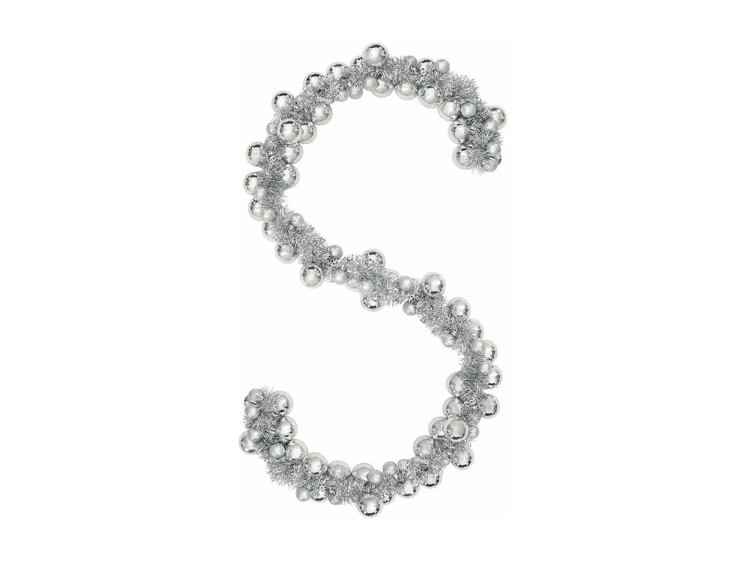 Guirlande de Boules de Noël Argent 186 cm Polystyrène