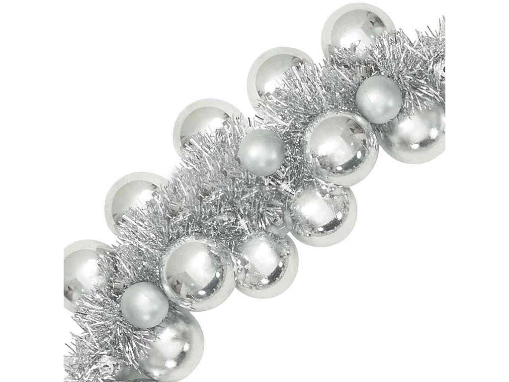 Guirlande de Boules de Noël Argent 186 cm Polystyrène