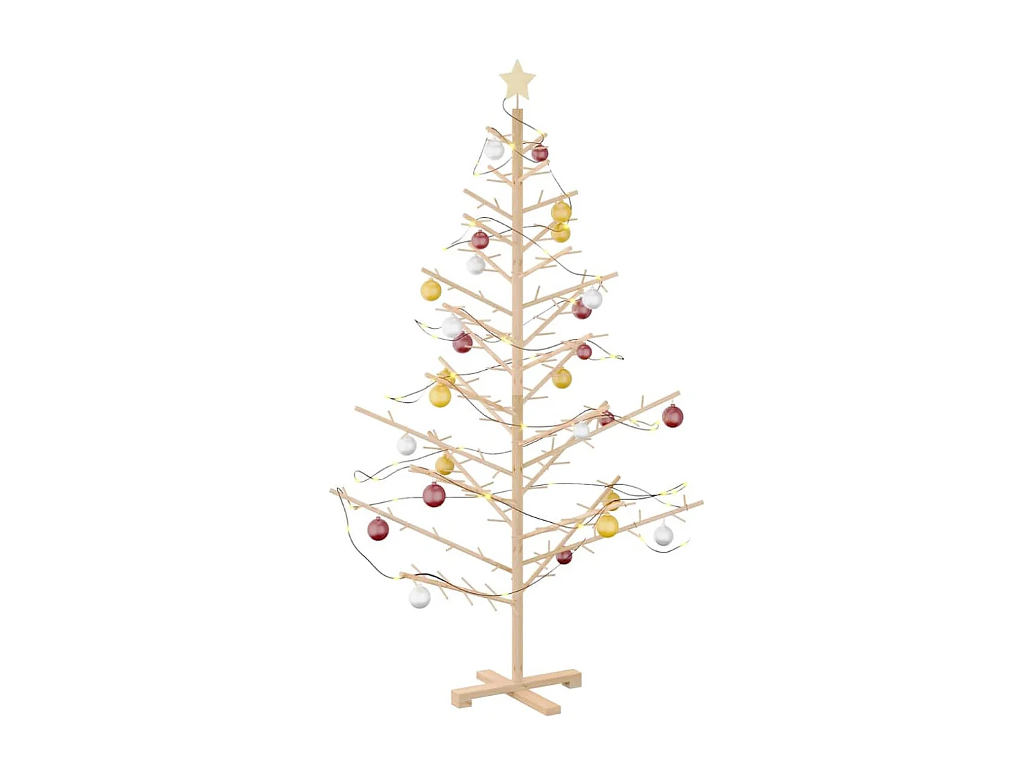 Arbre de Noël en bois Naturel 180 cm Bois massif en pin