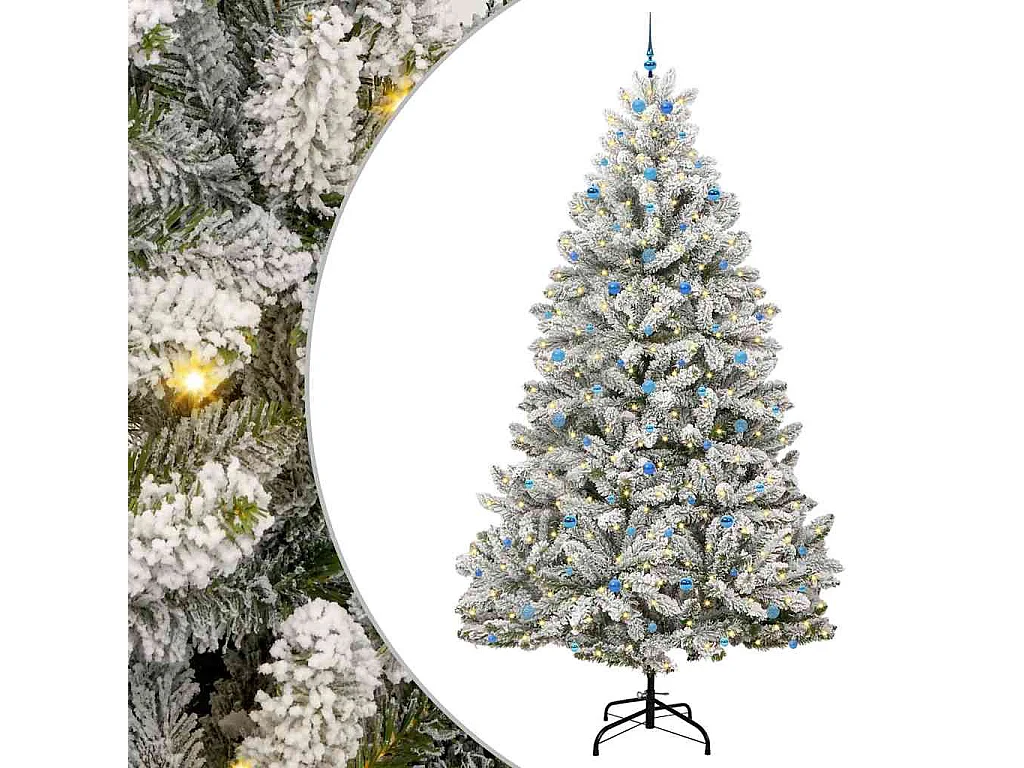 Albero di Natale artificiale Verde e bianco 300 cm PVC e metallo